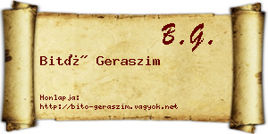 Bitó Geraszim névjegykártya